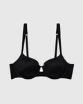 Lightly Lined Balconette Bra in Tuxedo Black
