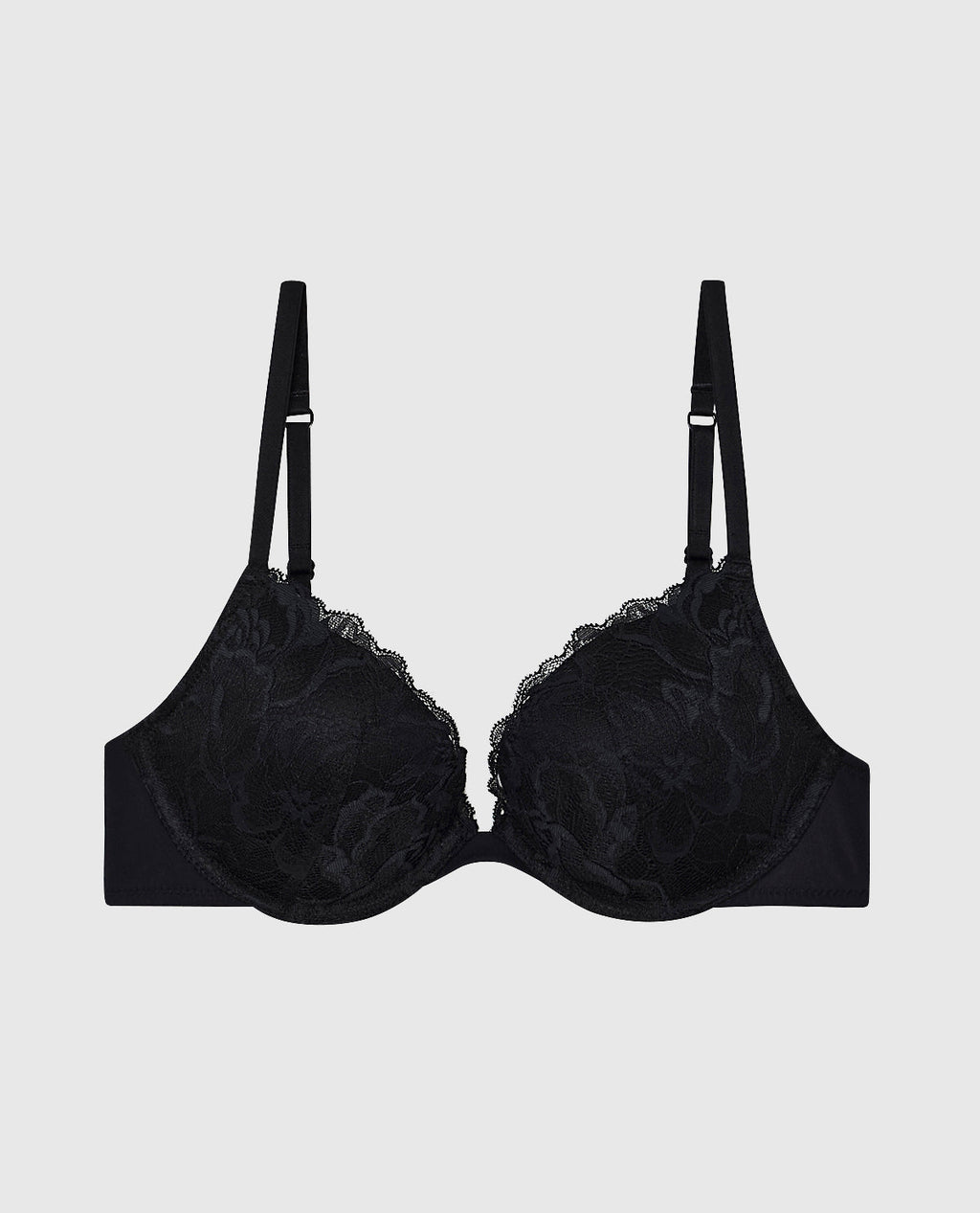 Push Up Plunge Bra in Tuxedo Black