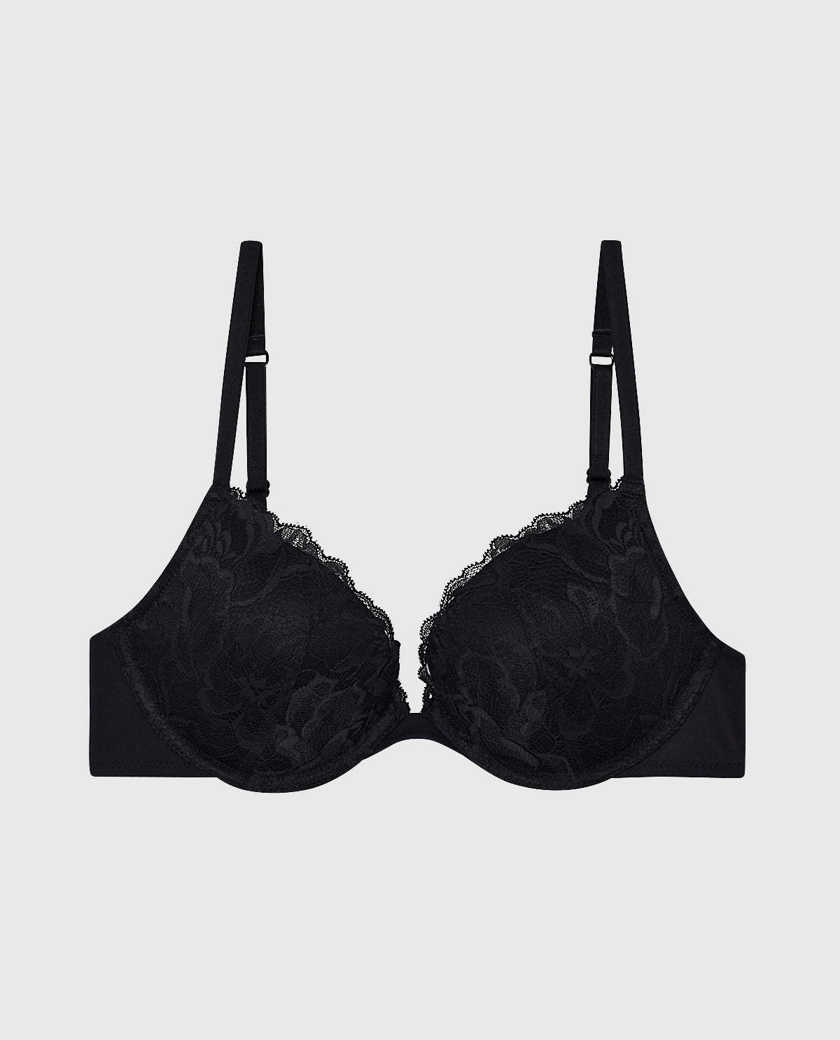 Push Up Plunge Bra in Tuxedo Black