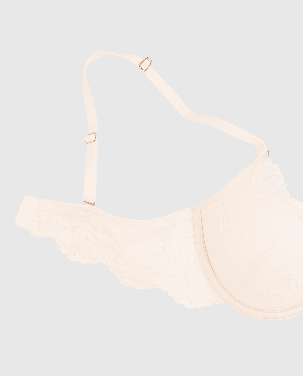 Allover Lace Up 2 Cup Push Up Bra in Ivory Dawn