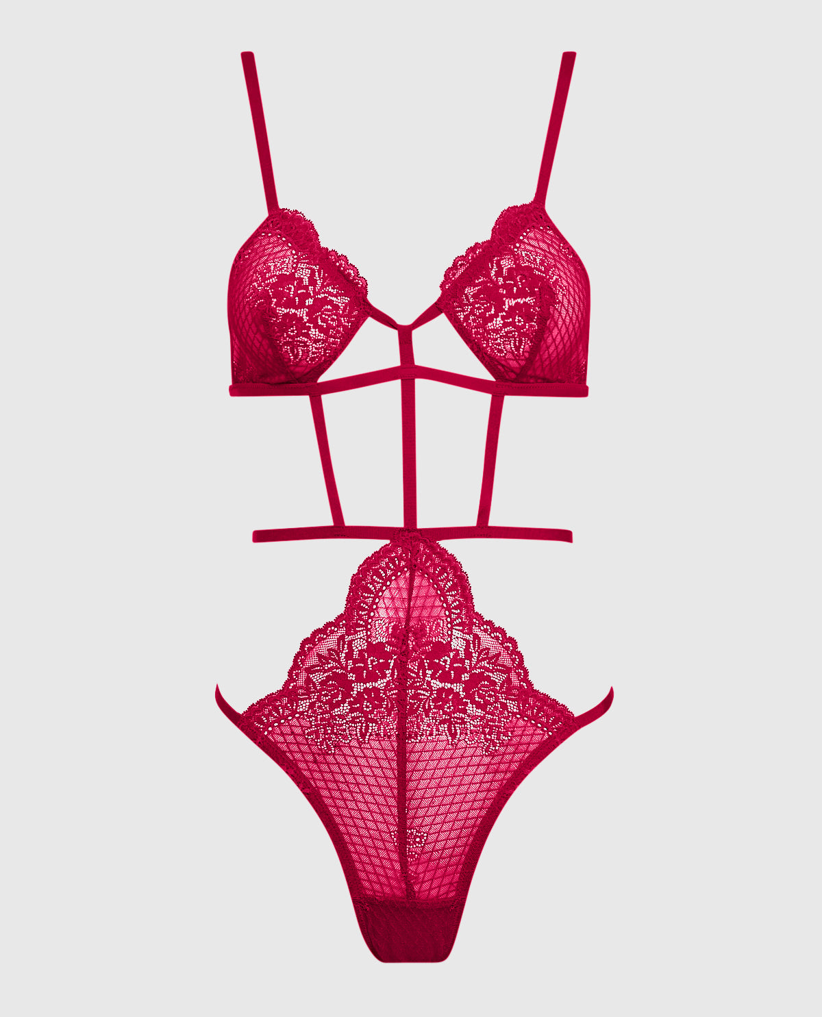 Barely there Bodysuit in Cosmo Red