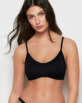Bralette with Vanishing Edge Trim in Tuxedo Black