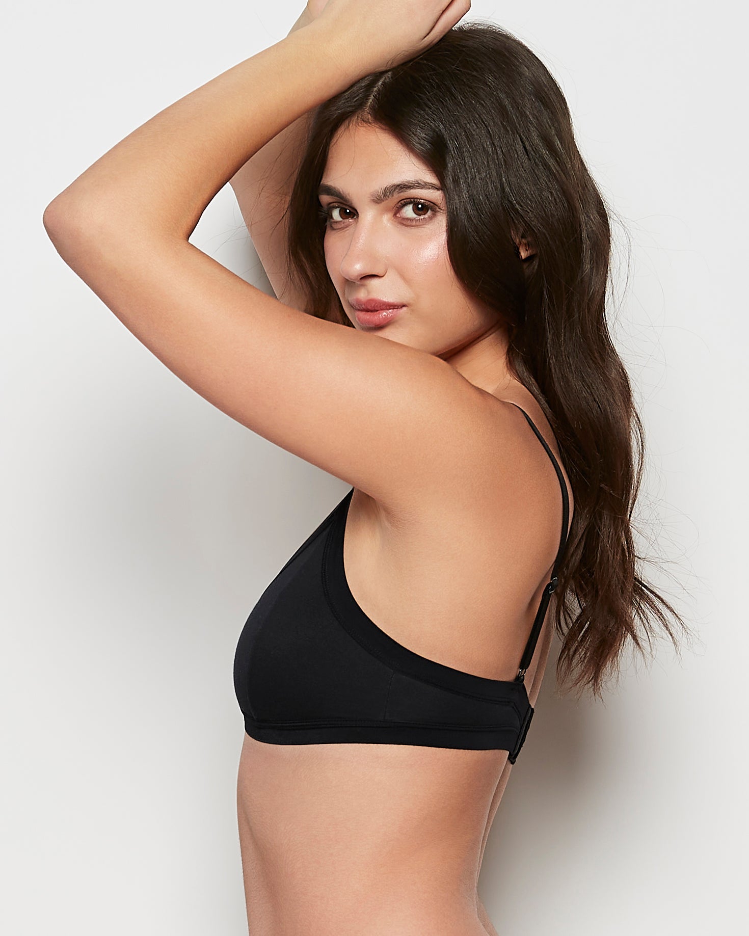 Bralette with Vanishing Edge Trim in Tuxedo Black