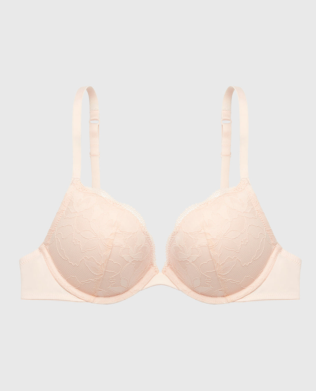 Push Up Plunge Bra With Charmed Lace in Pearl Blush