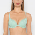 Charmed Push Up Plunge Lace Cup Bra in Hemlock