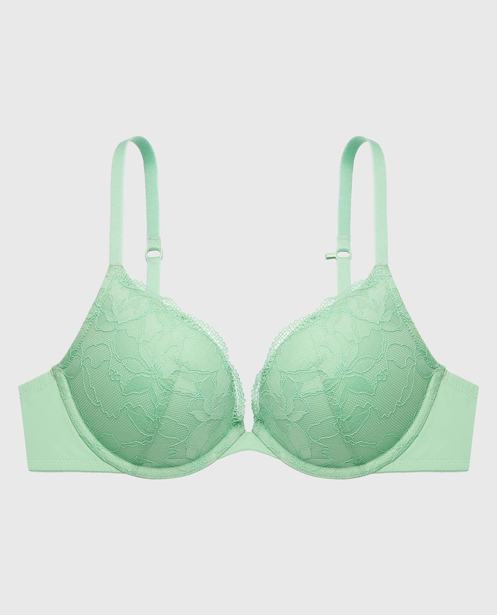 Charmed Push Up Plunge Lace Cup Bra in Hemlock