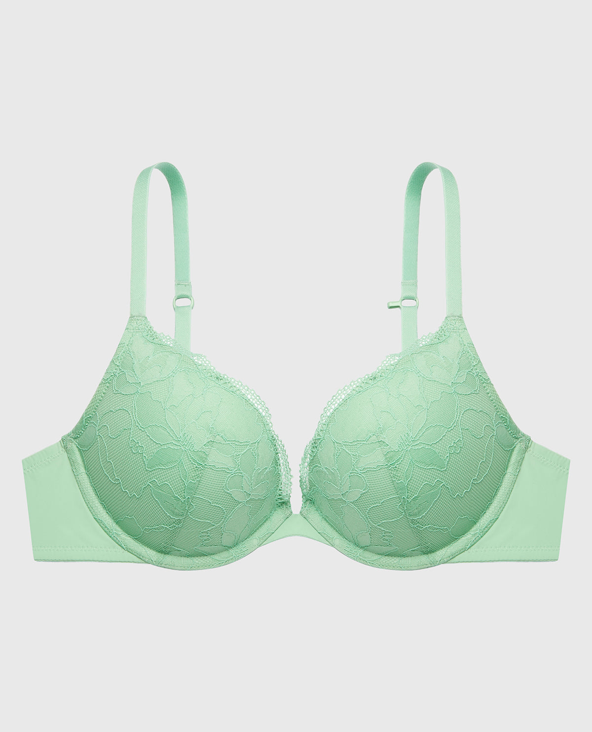 Charmed Push Up Plunge Lace Cup Bra in Hemlock