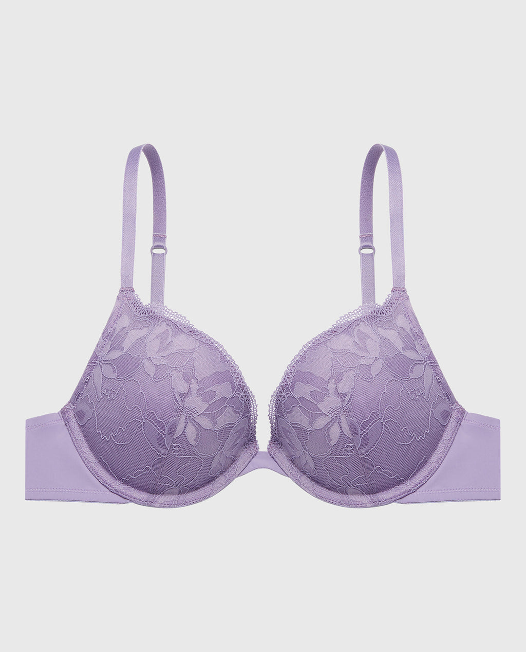 Push Up Plunge Bra With Charmed Lace in Purple Haze