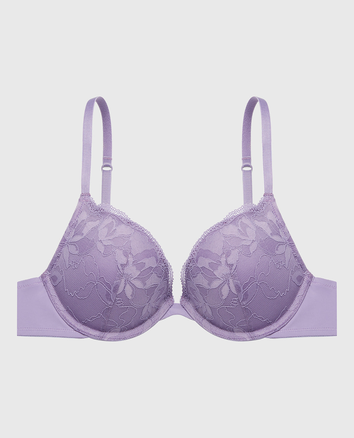 Push Up Plunge Bra With Charmed Lace in Purple Haze