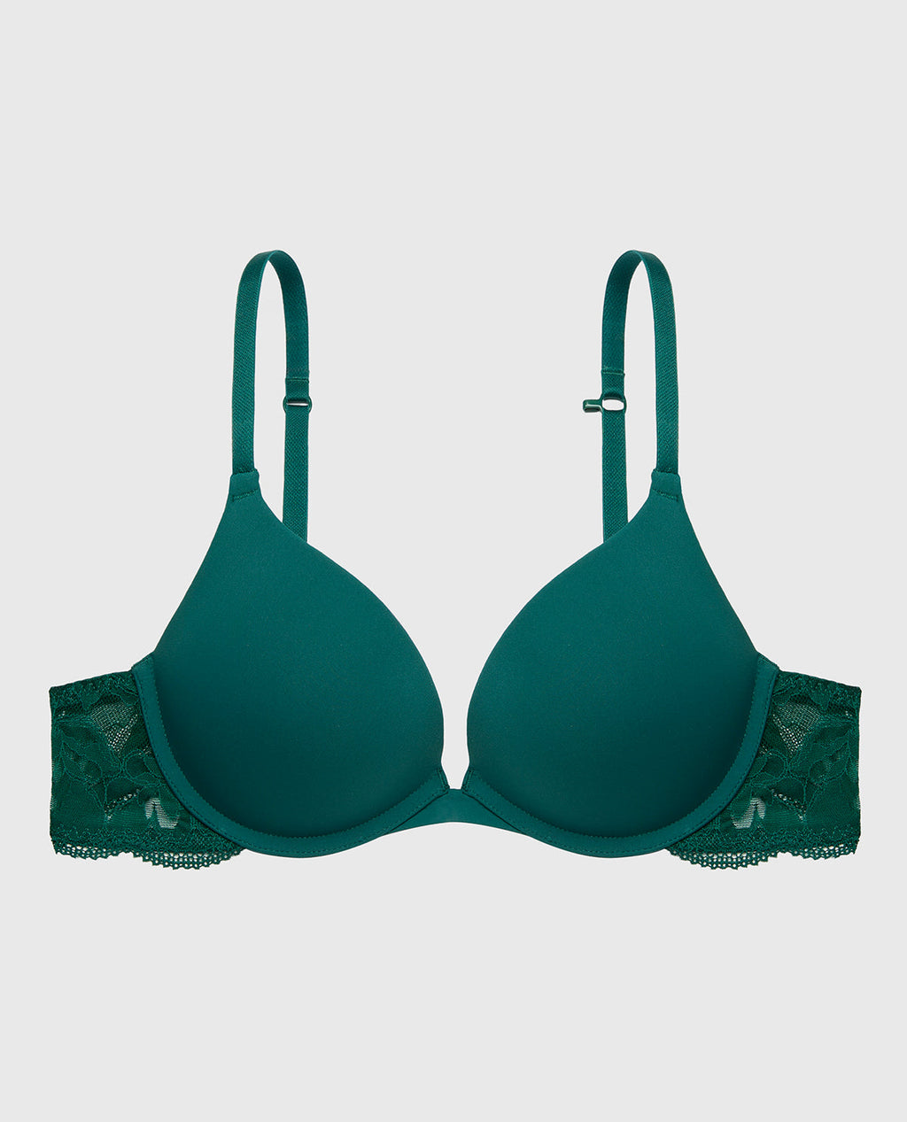Charmed Micro Cup Bra with Lace Wing in Emerald Green