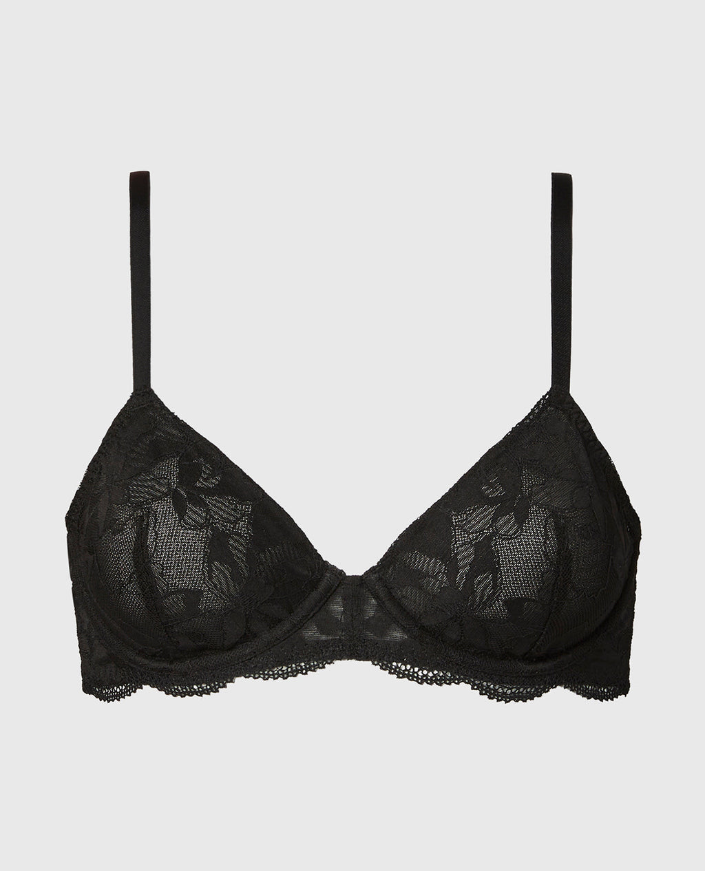 Charmed unlined demi bra in Tuxedo Black