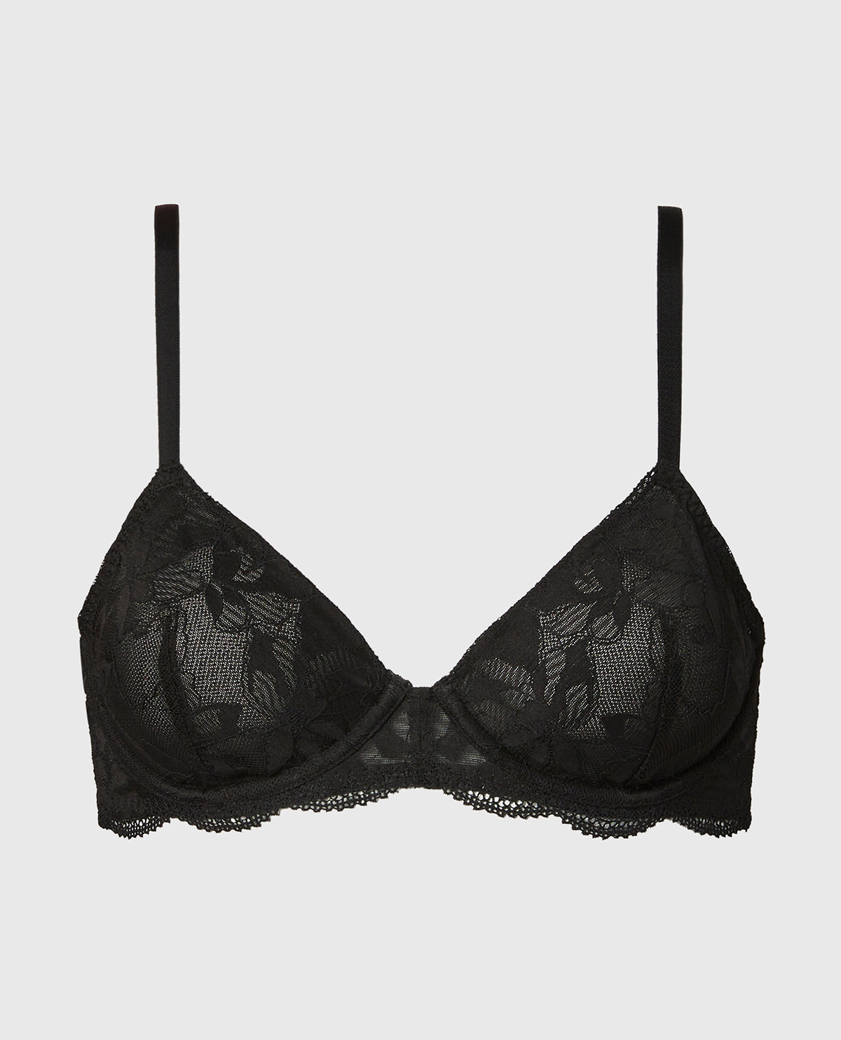 Charmed unlined demi bra in Tuxedo Black