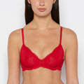 Charmed unlined demi bra in Crimson