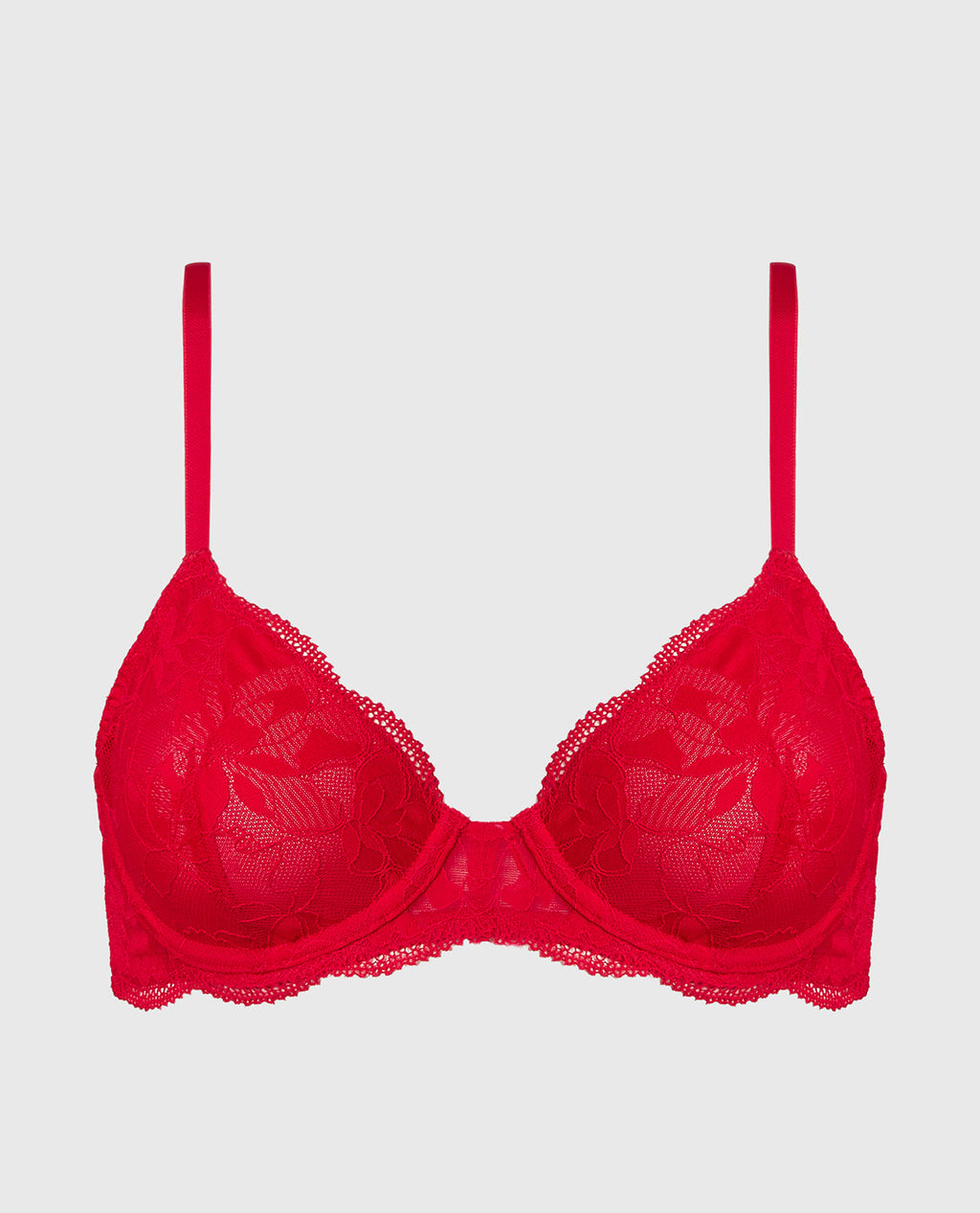 Charmed unlined demi bra in Crimson
