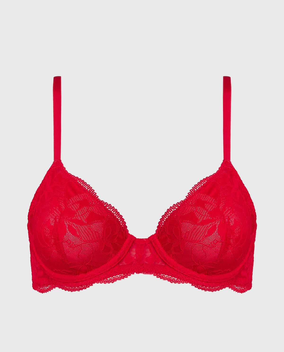 Charmed unlined demi bra in Crimson