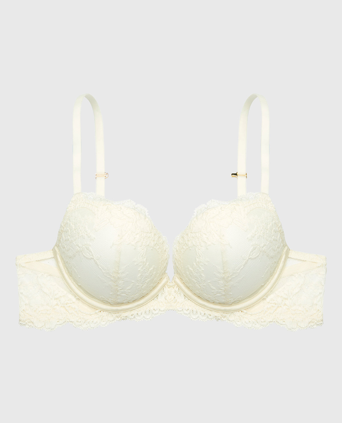 Push up Opulent Lace bra with lace cradle in Egret