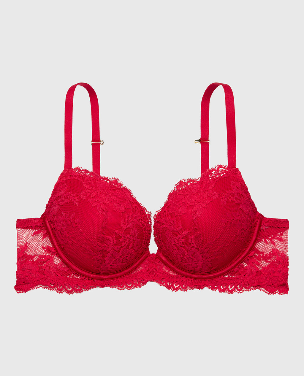 Push up Opulent Lace bra with lace cradle in Crimson