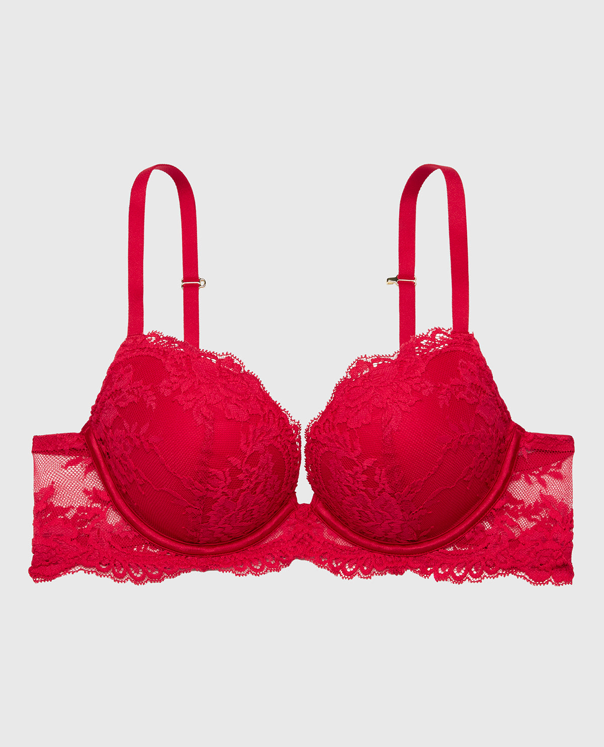 Push up Opulent Lace bra with lace cradle in Crimson