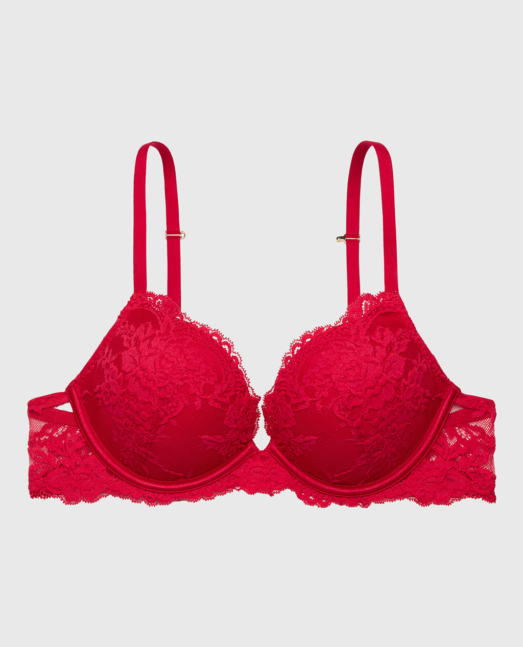 Plunge Opulent Lace Bra with Lace Cradle in Crimson