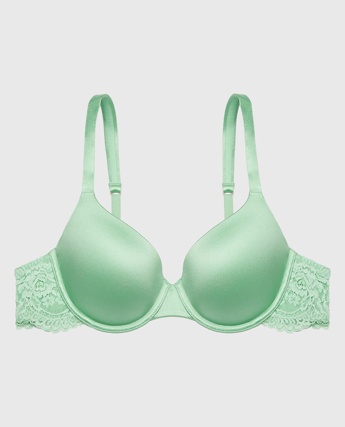 Lightly Lined Micro Cup Bra With Lace Wing in Hemlock