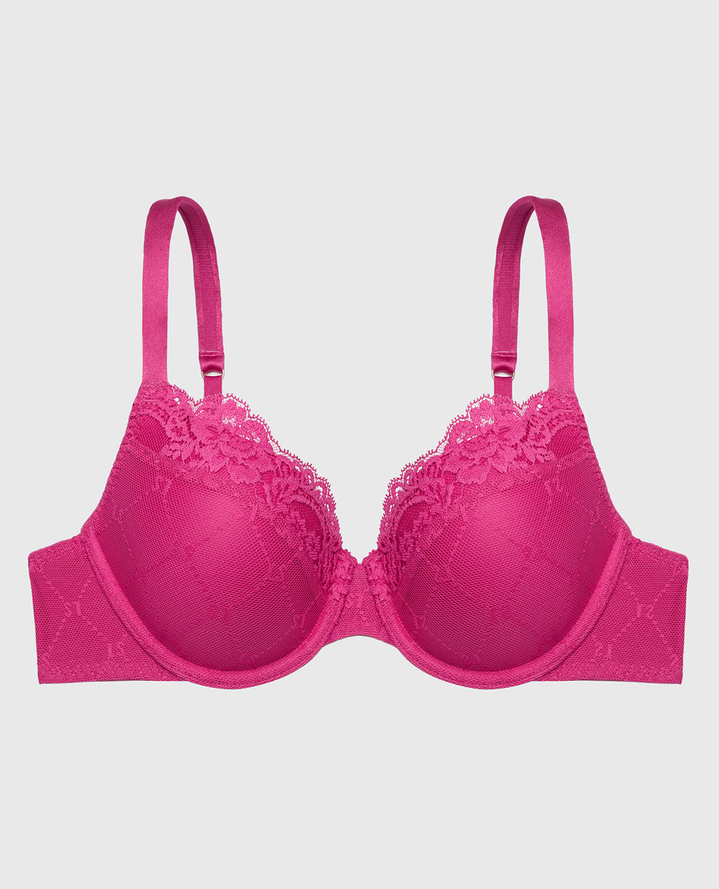 Lightly Lined Mesh Perfect Coverage Bra in Fuchsia Red