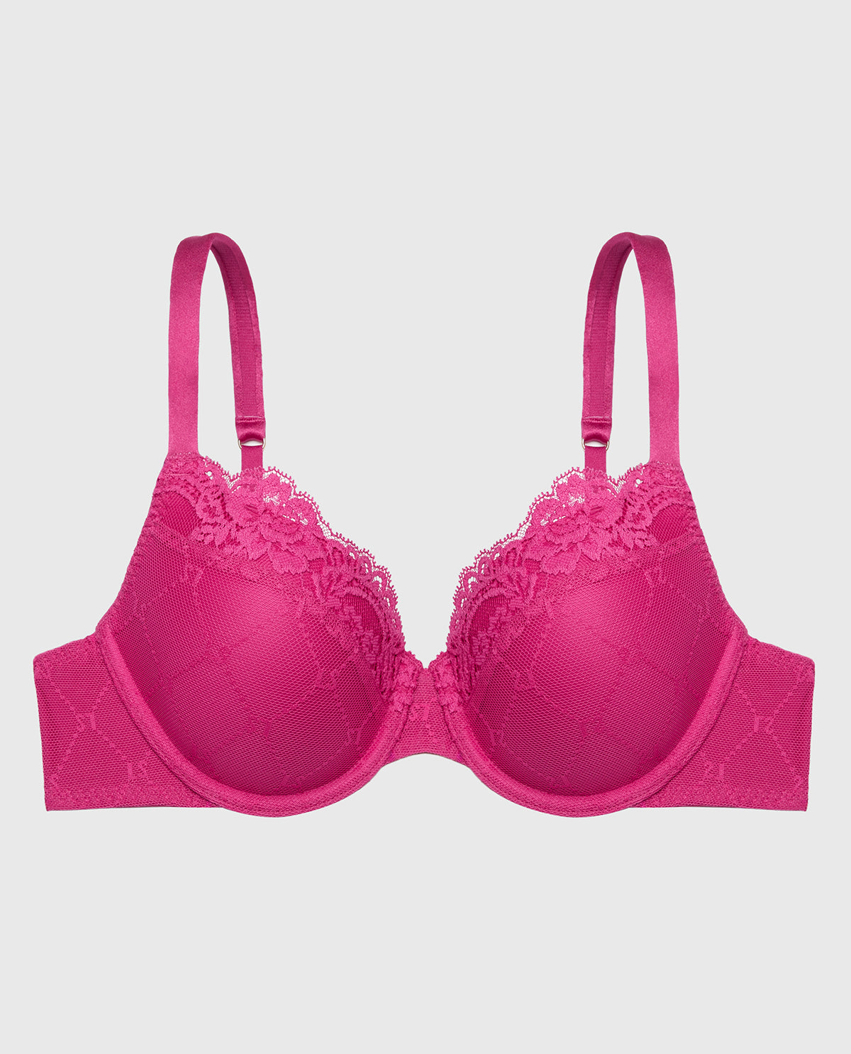Lightly Lined Mesh Perfect Coverage Bra in Fuchsia Red