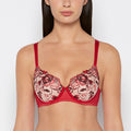 Lightly Lined Perfect Coverage Bra in Evening Blush with Crimson and Russian Ruby