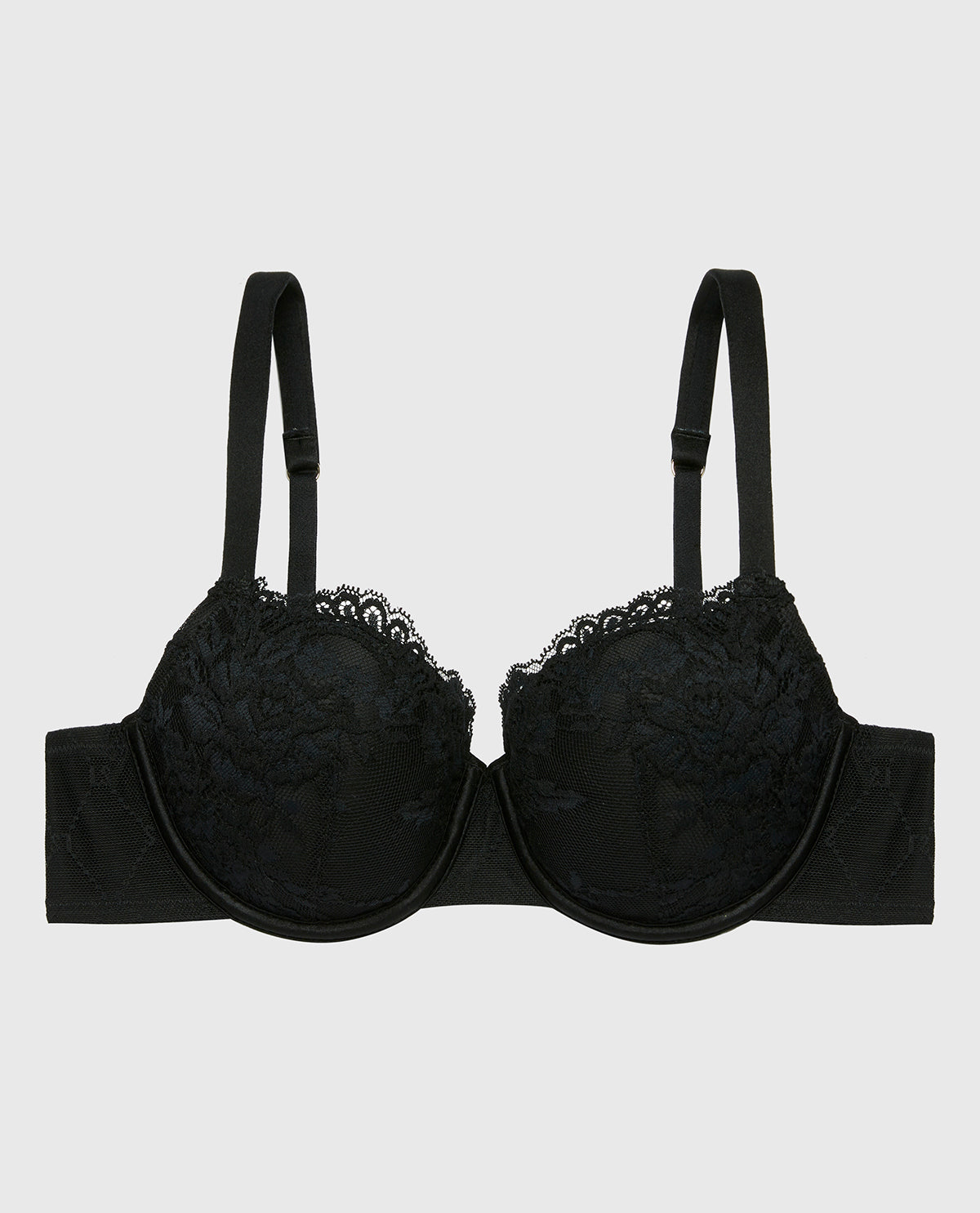 Lightly Lined Balconette Bra in Tuxedo Black