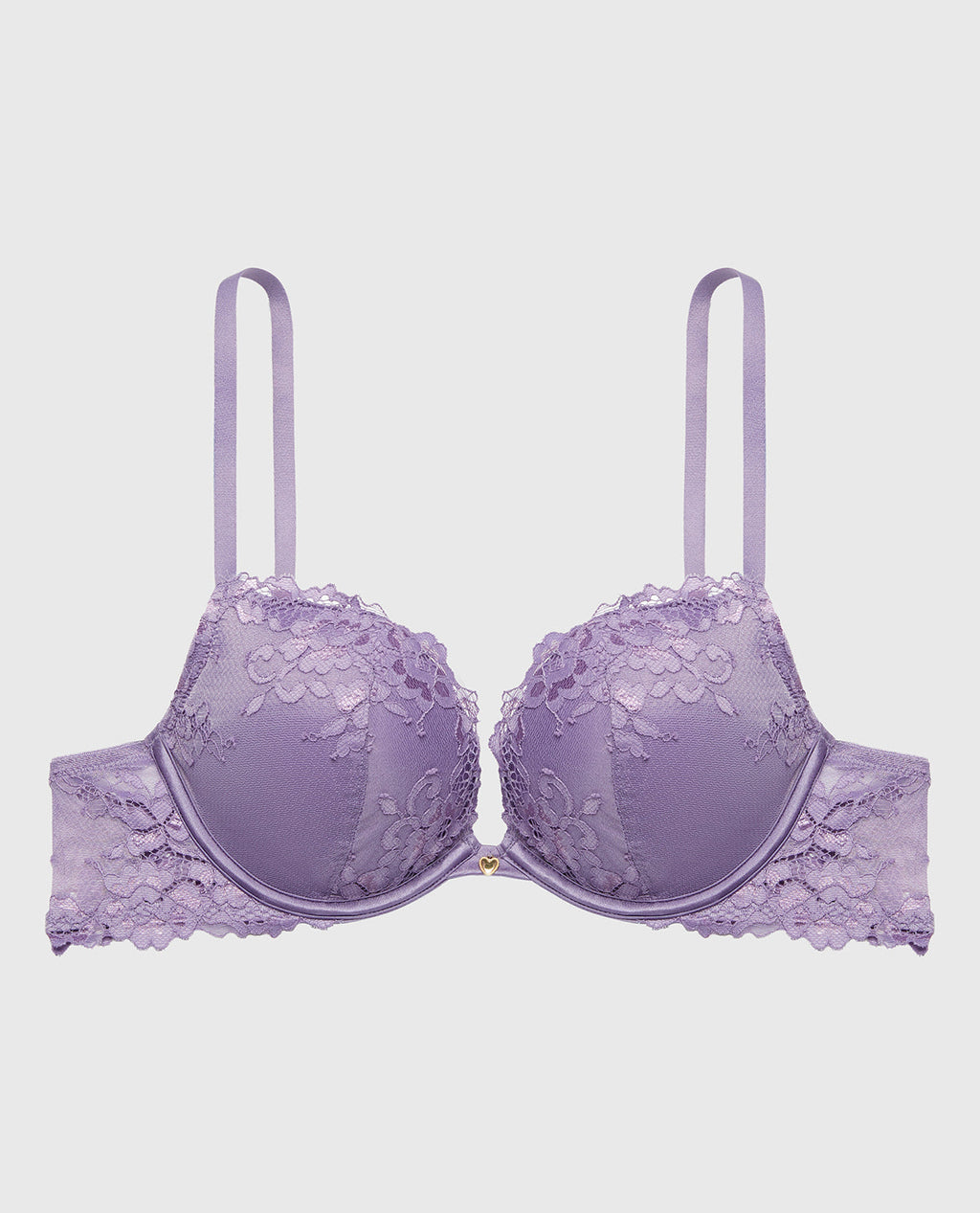 Push Up Plunge bra with Romantic Lace in Purple Haze