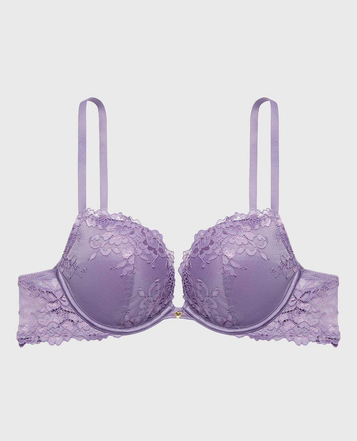 Push Up Plunge bra with Romantic Lace in Purple Haze