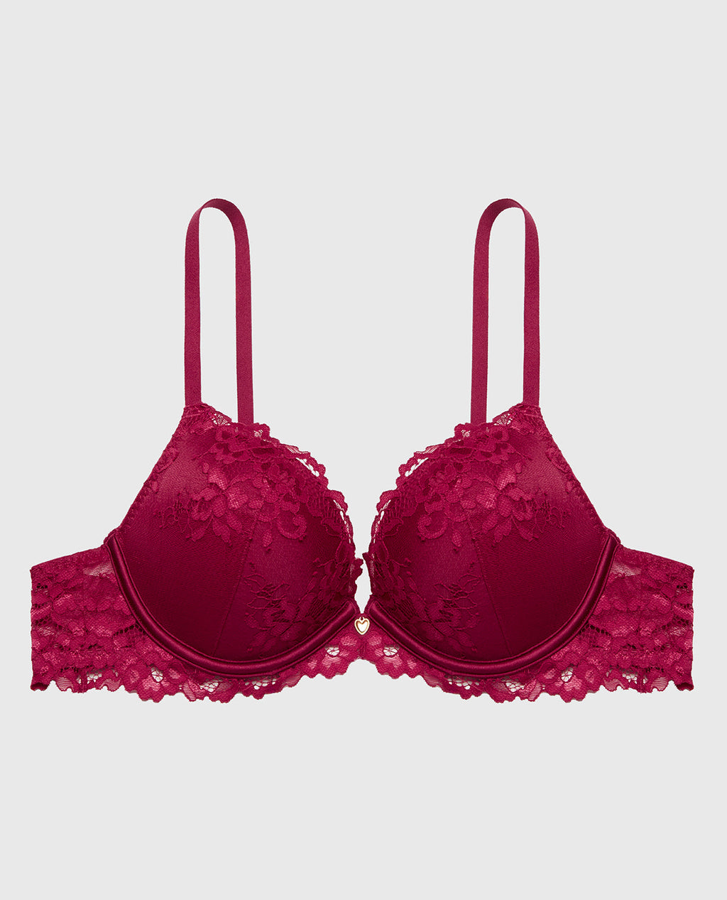 Up 2 Cup Plunge Bra with Romantic Lace in Plum Rose