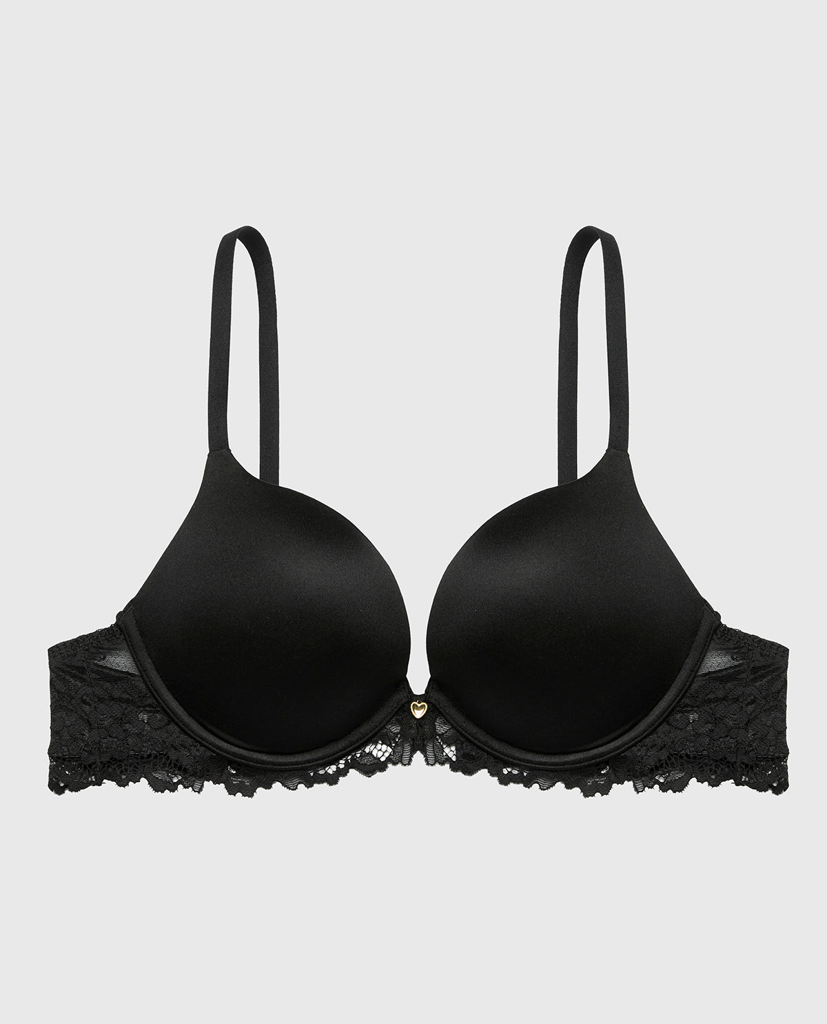 Up 2 Cup Plunge Bra with Romantic Lace Wing in Tuxedo Black