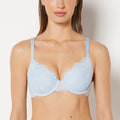 Lightly Lined Full Coverage Bra with Afterglow Lace in Skyway